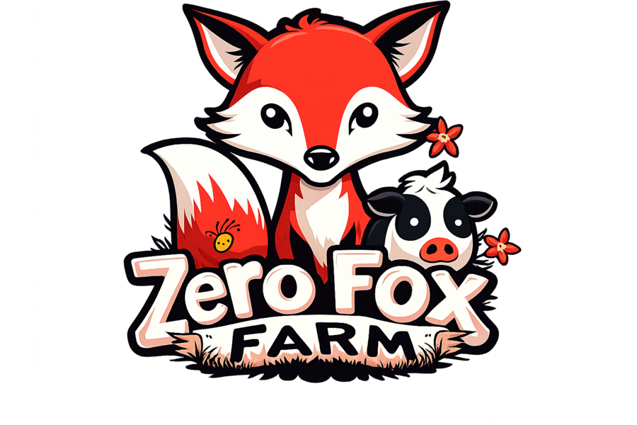 Zero Fox Farm fox and cow logo